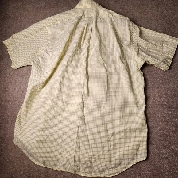 Ralph Lauren Blake Men's Short Sleeve Button Down Shirt Yellow Plaid Size L - Picture 7 of 7